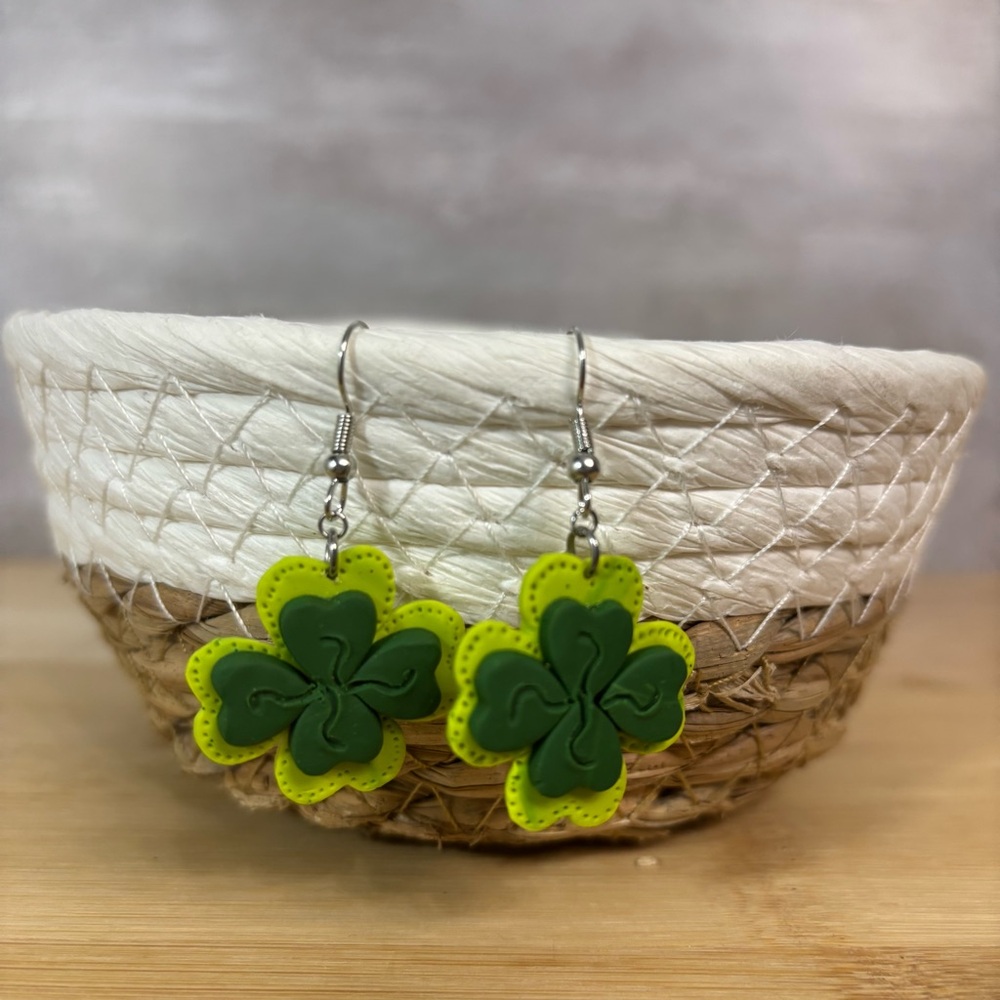 Green Clover Earrings
